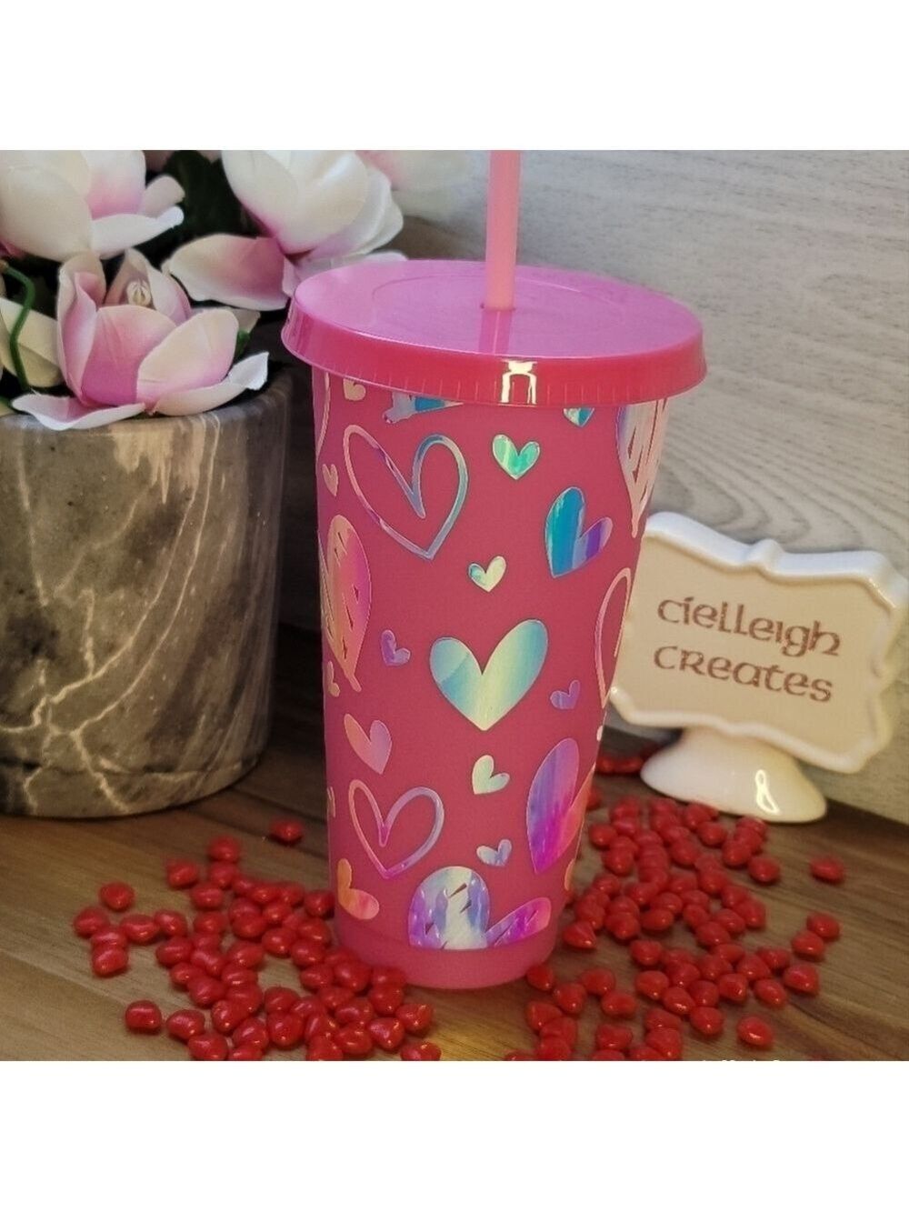🌟 HOST PICK 🌟Iridescent hearts tumbler
